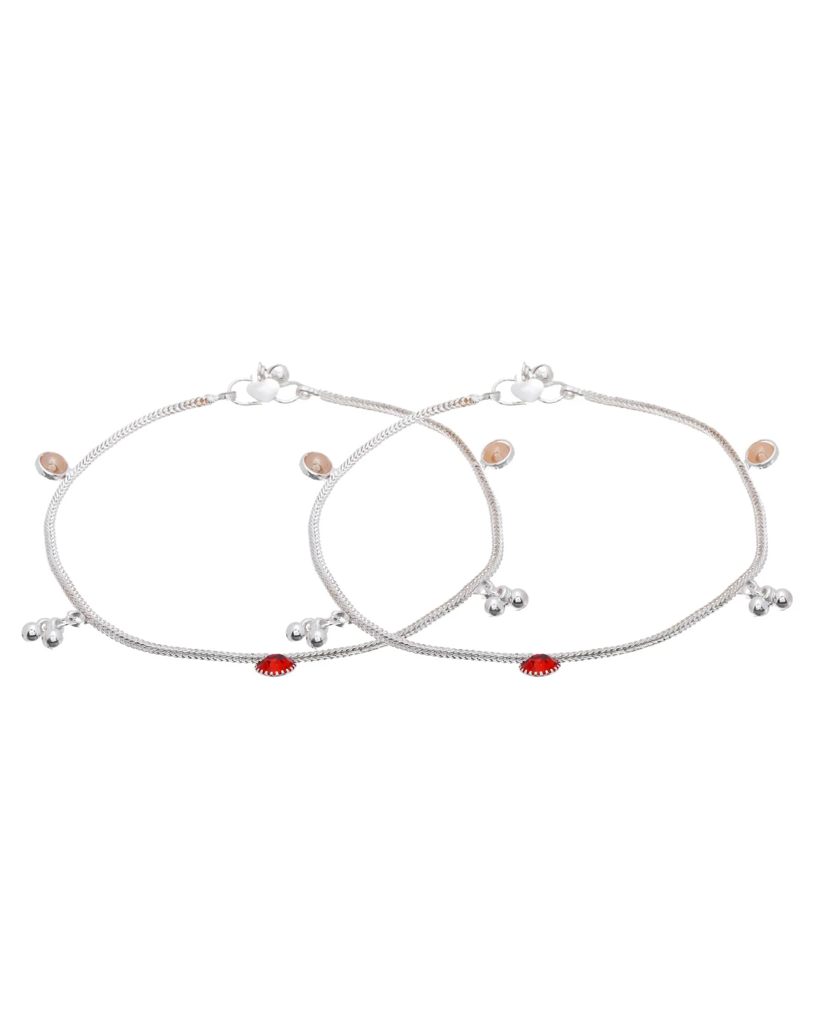 Jewels Nest Silver Charm Anklet For Women - Image 5