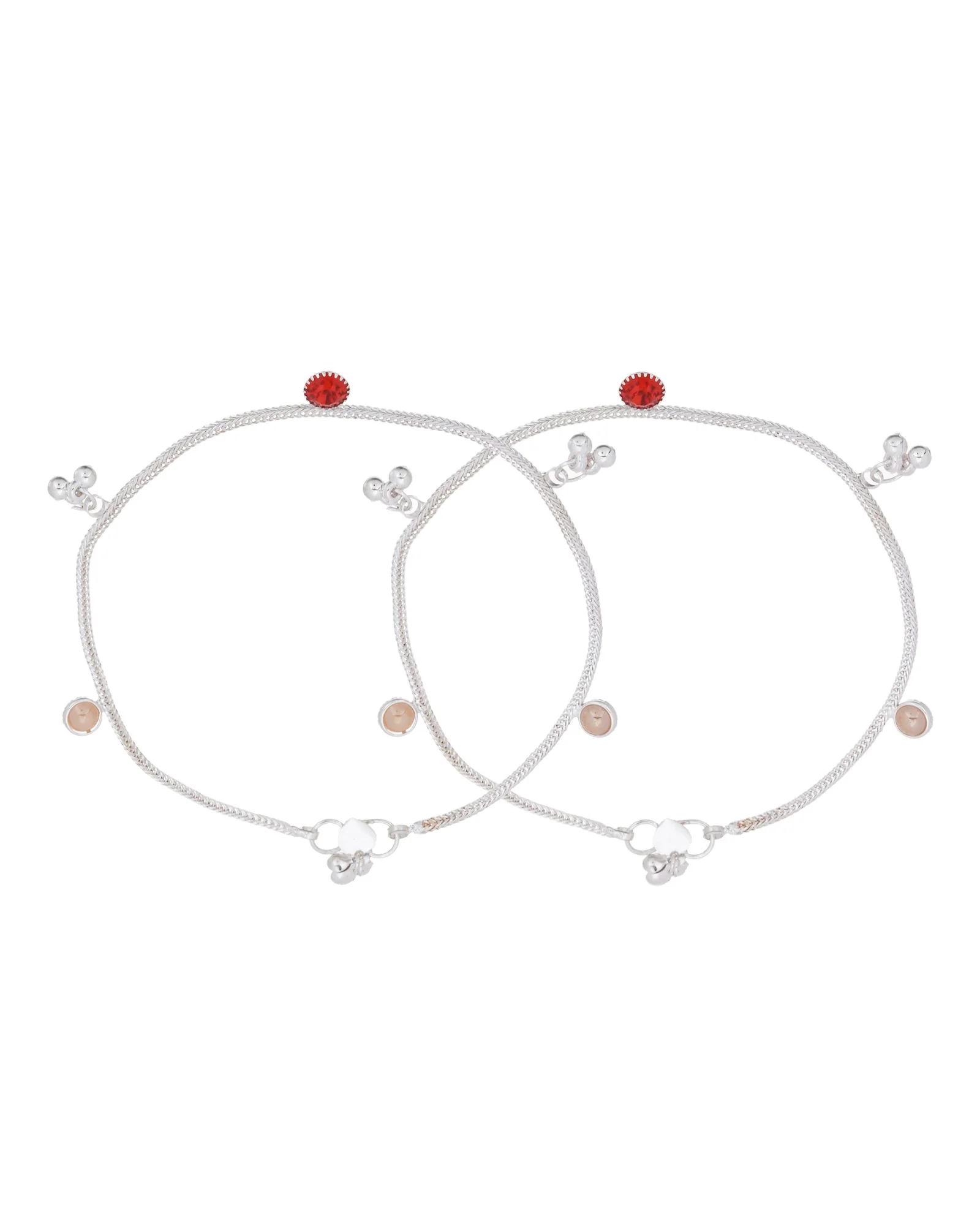 Jewels Nest Silver Charm Anklet For Women - Image 6