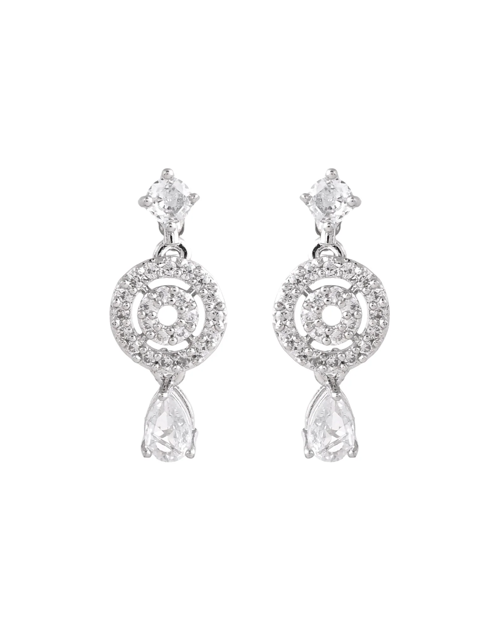 Jewels Nest Silver-Plated And Crystal Drop Necklace Set With Matching Earrings - Image 5