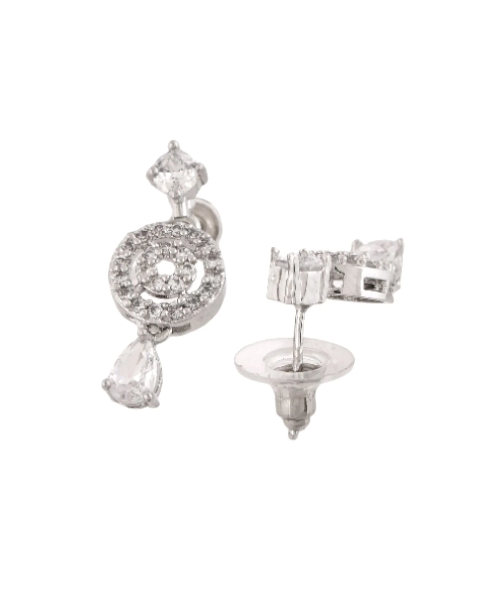 Jewels Nest Silver-Plated And Crystal Drop Necklace Set With Matching Earrings - Image 7