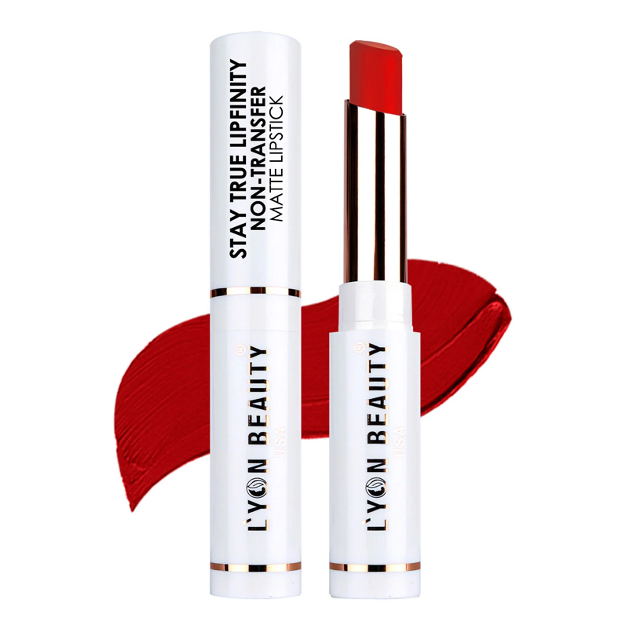 Lyon Beauty Stay True Lipfinity Non Transfer Matte Lipstick - Red Blossom 11 - Image 2