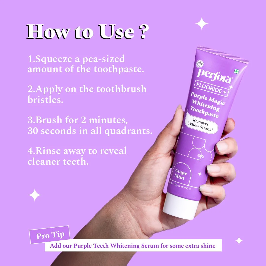 Perfora Fluoride+ Purple Magic Whitening Toothpaste - Image 8