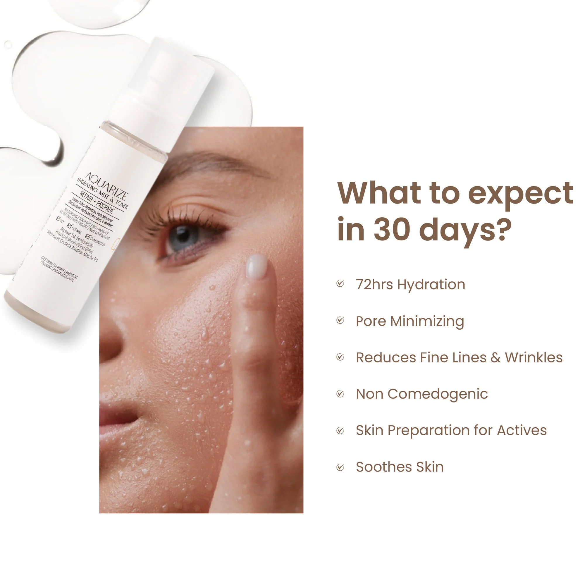 Personal Touch Skincare Aquarize Toner + Mist With Hyaluronic Acid For Normal, Oily, Dry & Sensitive Skin - Image 2
