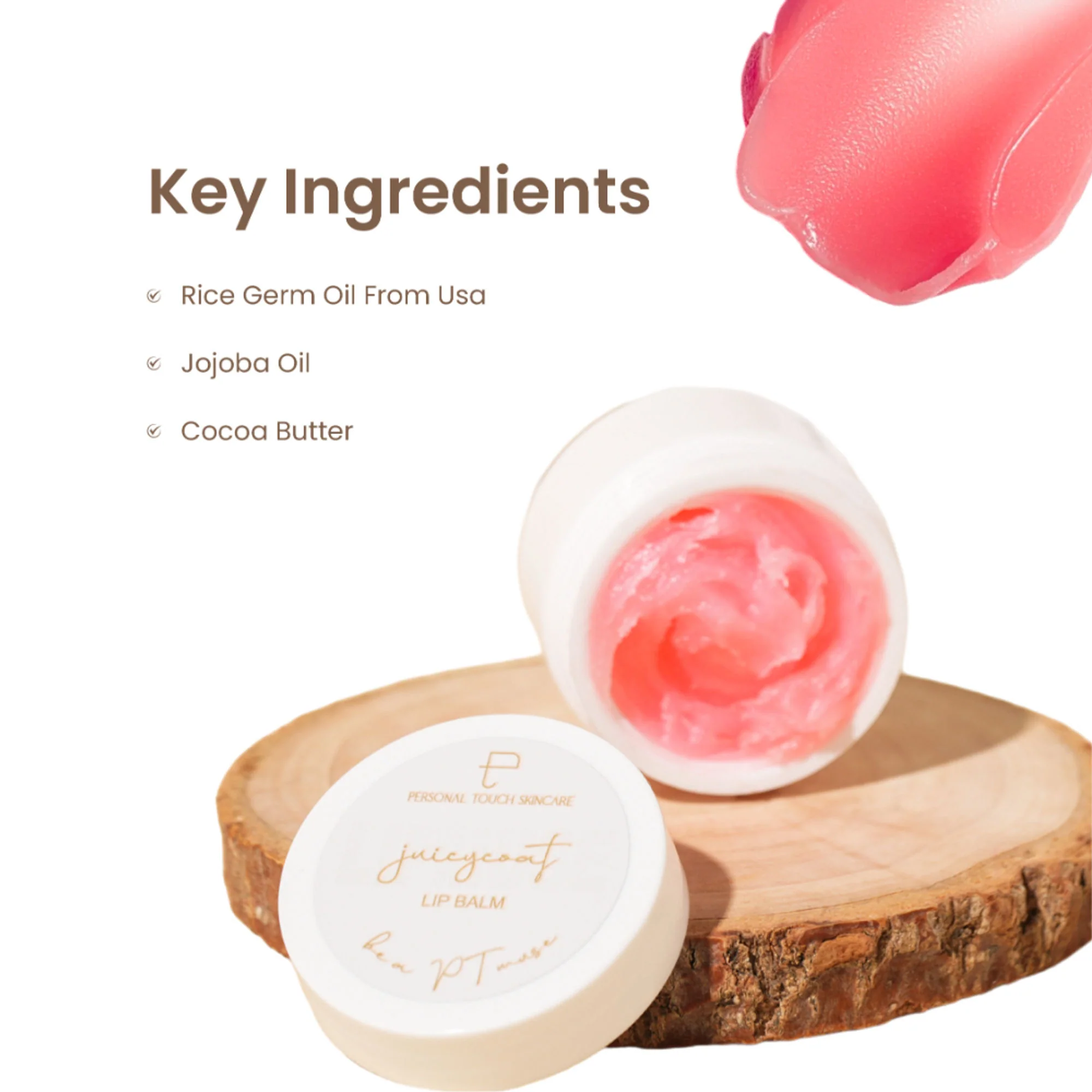 Personal Touch Skincare Juicycoat Lipbalm, USA Patented, India's 1st Squalene Lip Balm For Dark Dry Lips - Image 5