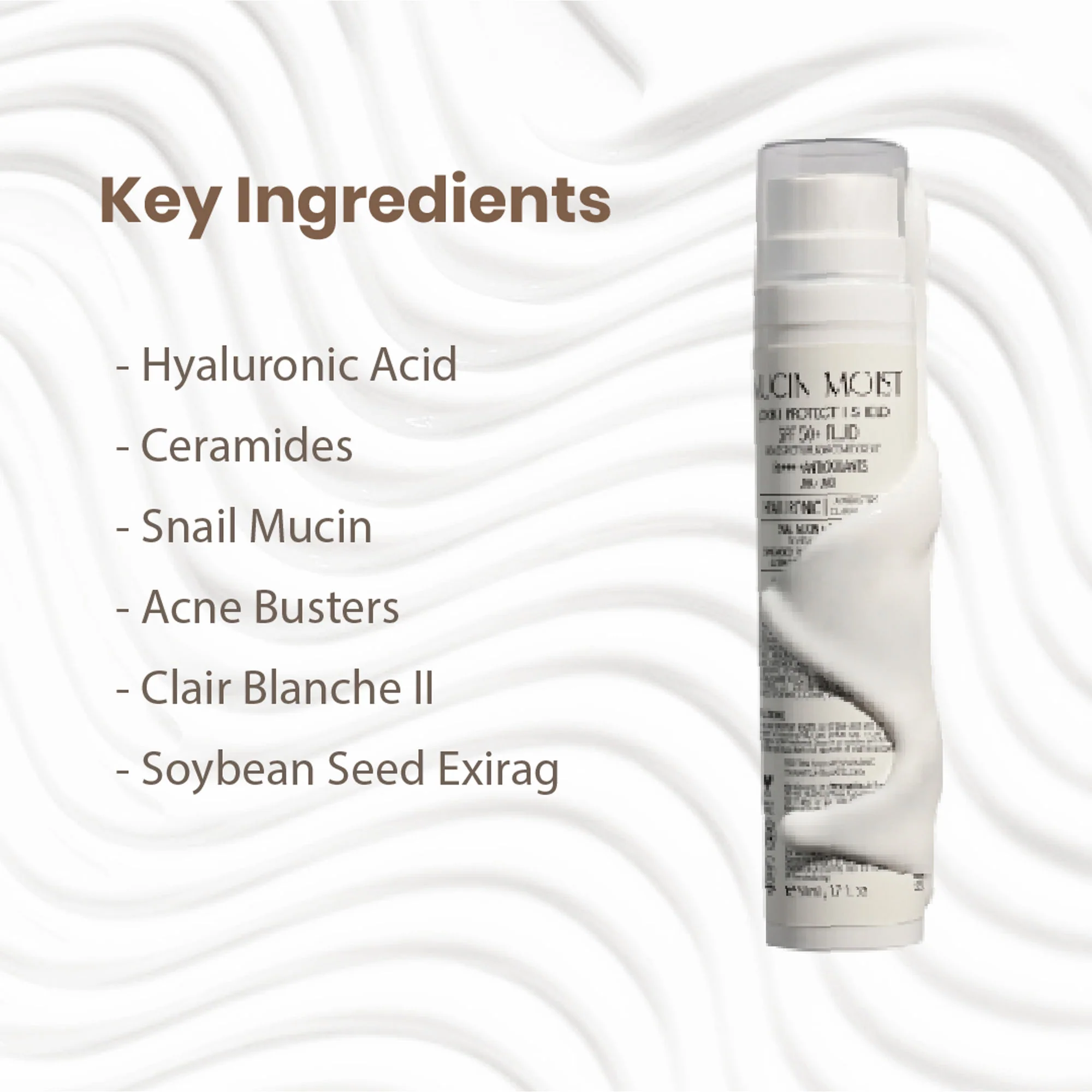 Personal Touch Skincare Mucin Moist Fluid Sunscreen SPF 50+ PA+++ UVA/UVB To Minimizes Pores - Image 3