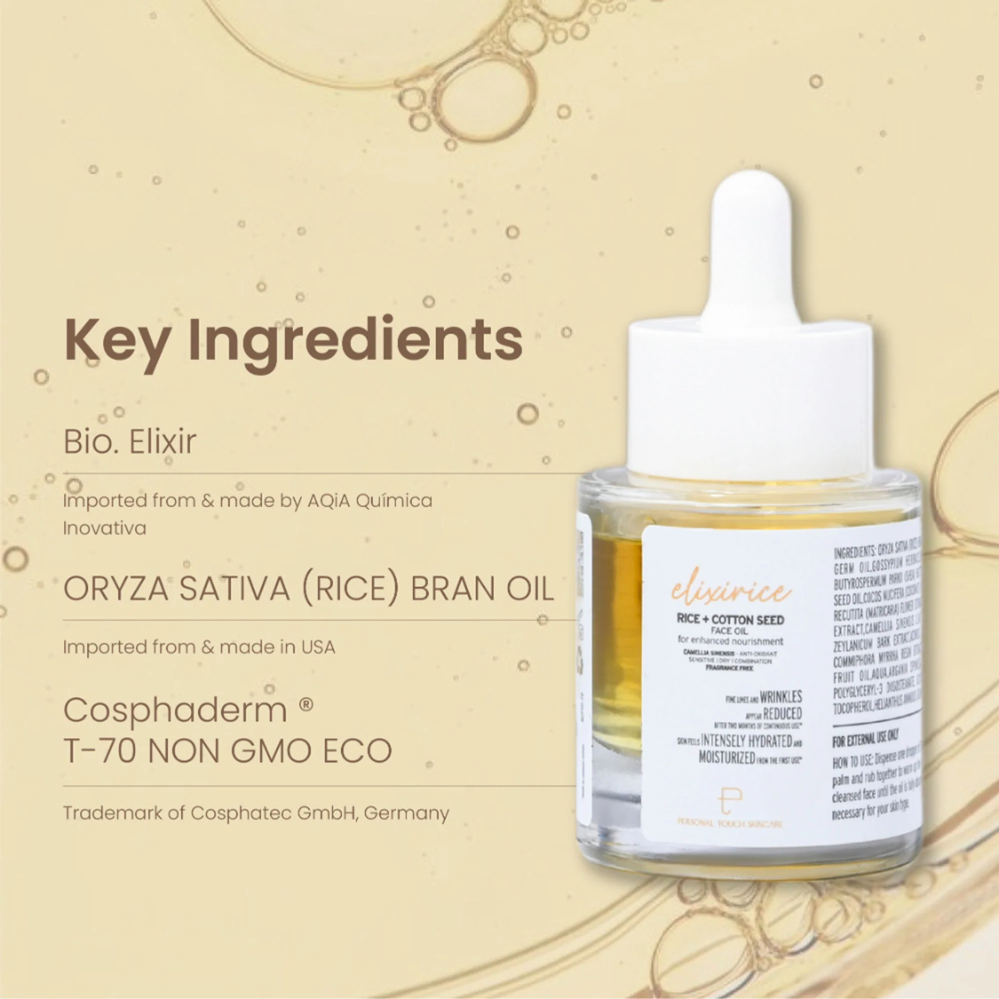 Personal Touch Skincare Skincare Elixirice with US Patent Bio Elixir & Cotton Seed Oil - Image 5
