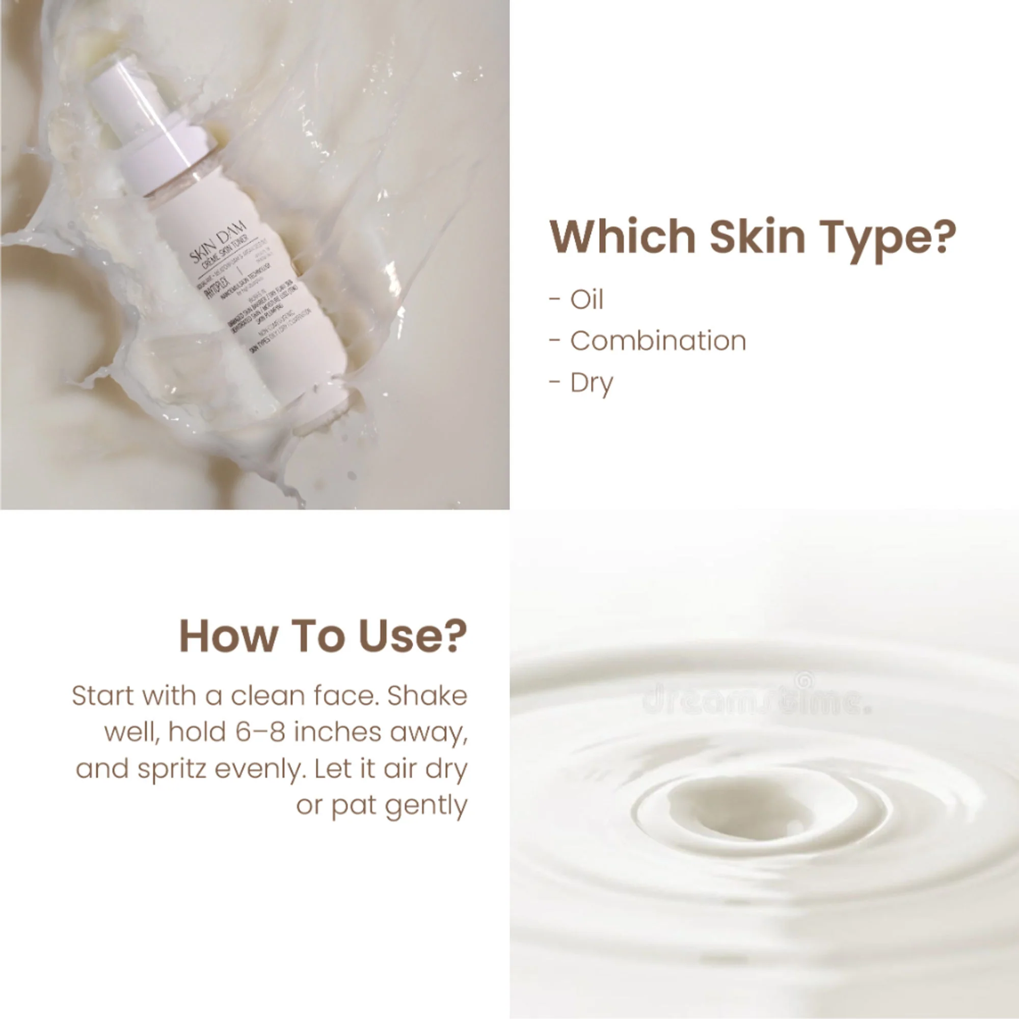 Personal Touch Skincare Skincare Skindam 2 In 1 Crème Milky Skin Toner Primer - Image 3