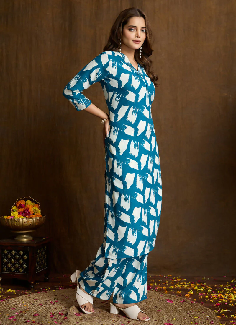 Prazu Fashion Rama Printed Cotton Blend Kurta Pant Set - Image 2