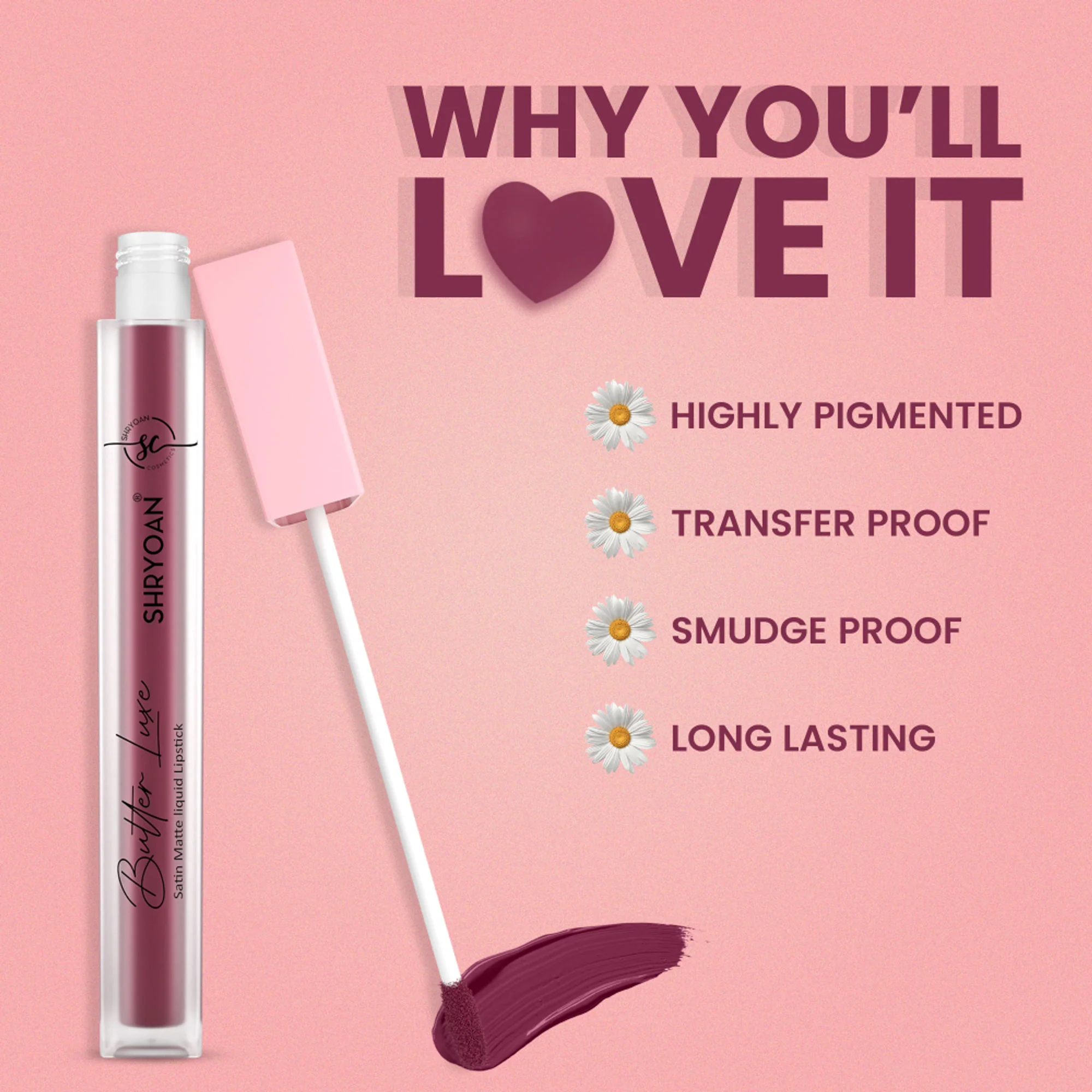 Shryoan Butter Luxe Satin Matte Liquid Lipstick - Plush Plum 09 - Image 4